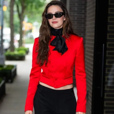 NY Fashion Week Ella Hunt Red Jacket
