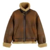 Aviator Gigi Hadid Brown Jacket