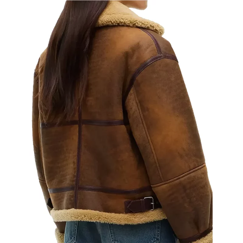 Aviator Gigi Hadid Brown Jacket