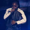 God We Trust Tour 2026 Asake Blue Leather Jacket