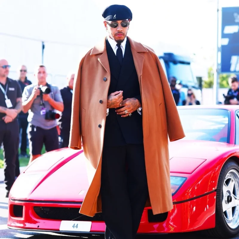 Grand Prix 2026 Lewis Hamilton Brown Coat