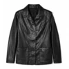 Leanne S02 Kristen Johnston Black Leather Blazer