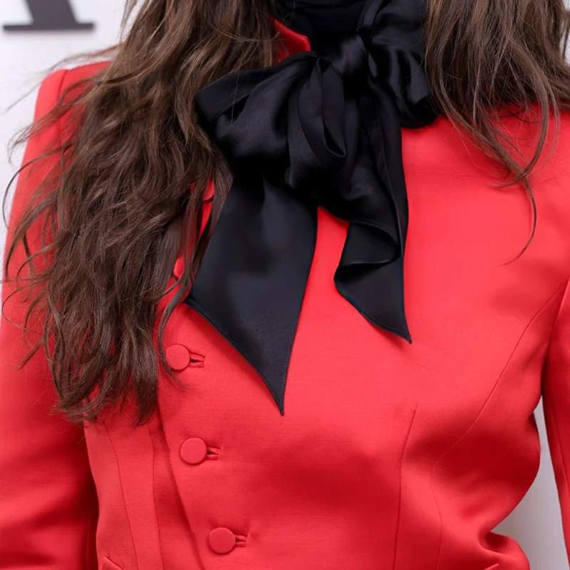 NY Fashion Week Ella Hunt Red Jacket