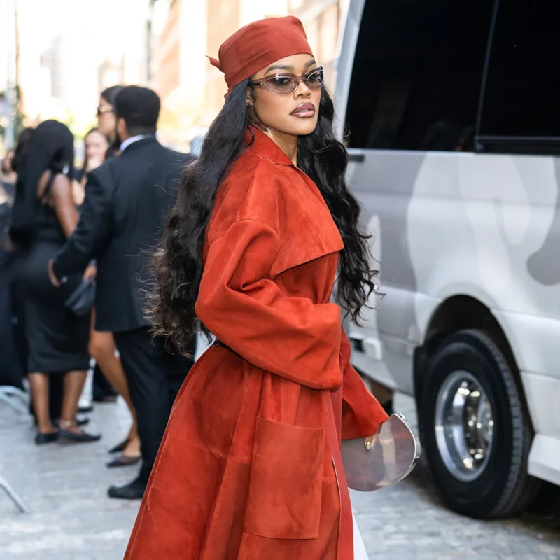 NY Fashion Week Teyana Taylor Coat