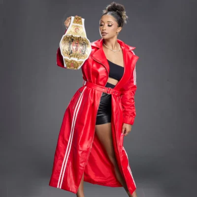 Wrestling champions Kelani Jordan Leather Coat