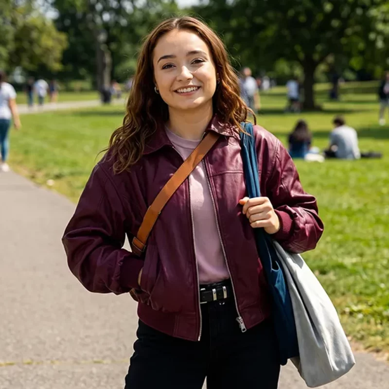 Below Ruby Stokes Maroon Jacket