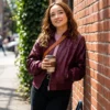 Below Ruby Stokes Maroon Jacket