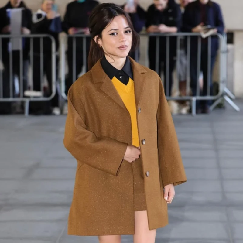 London BBC Studios Jenna Ortega Coat