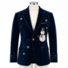 Christmas Snowman Velvet Blazer
