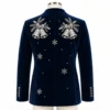 Christmas Snowman Velvet Blazer