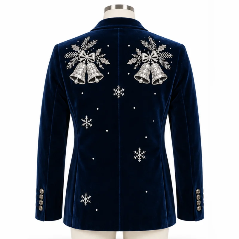Christmas Snowman Velvet Blazer