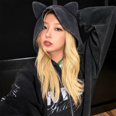 Wildworld Katseye Yoonchae Cat Ear Hoodie