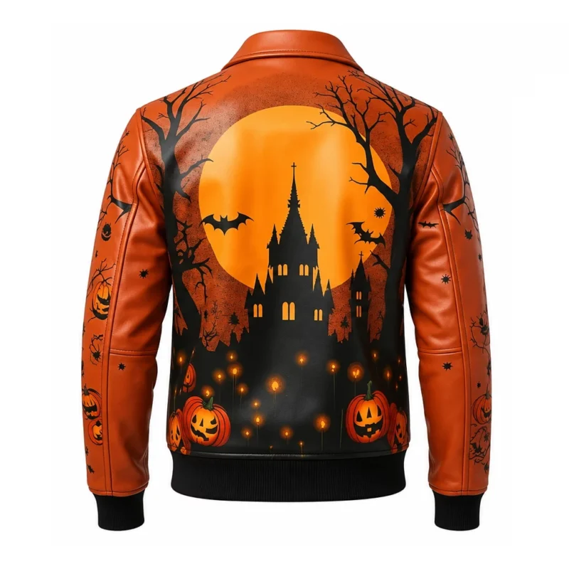 Halloween Haunted Castle Leather Jacket