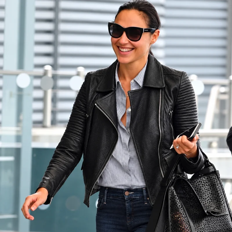 Heathrow Airport Gal Gadot Jacket