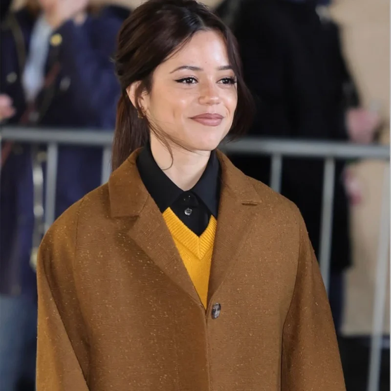 London BBC Studios Jenna Ortega Coat