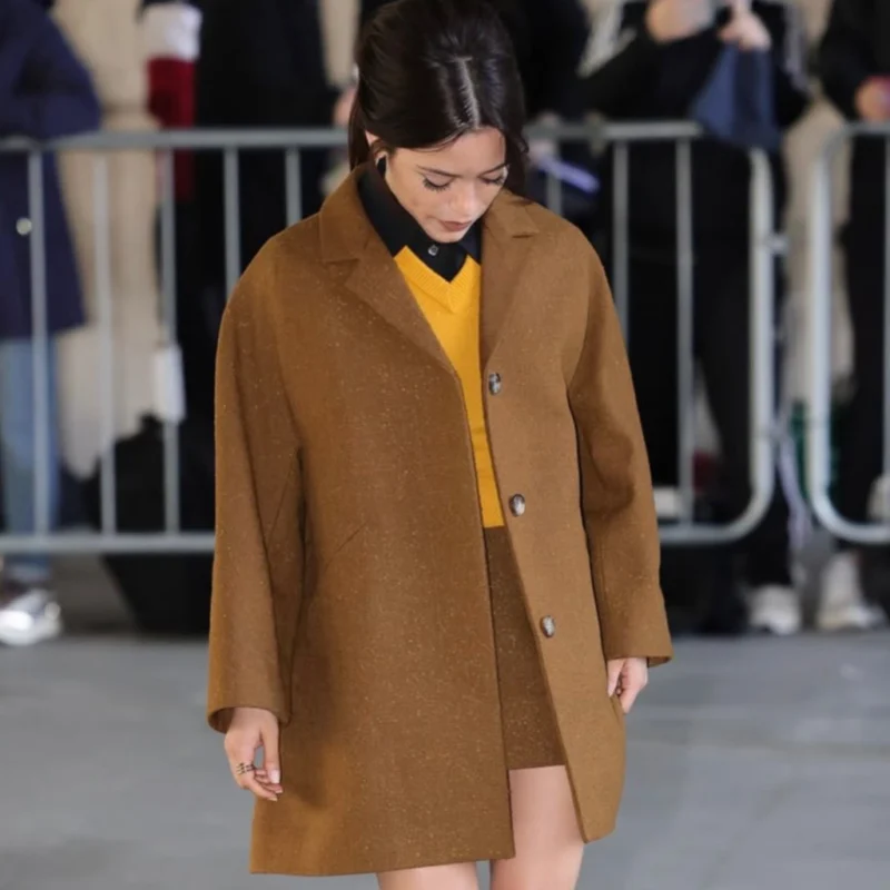 London BBC Studios Jenna Ortega Coat