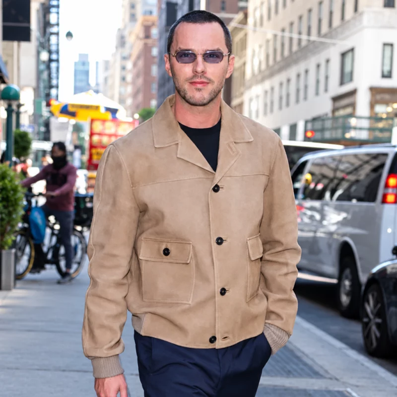 NYC Nicholas Hoult Suede Jacket