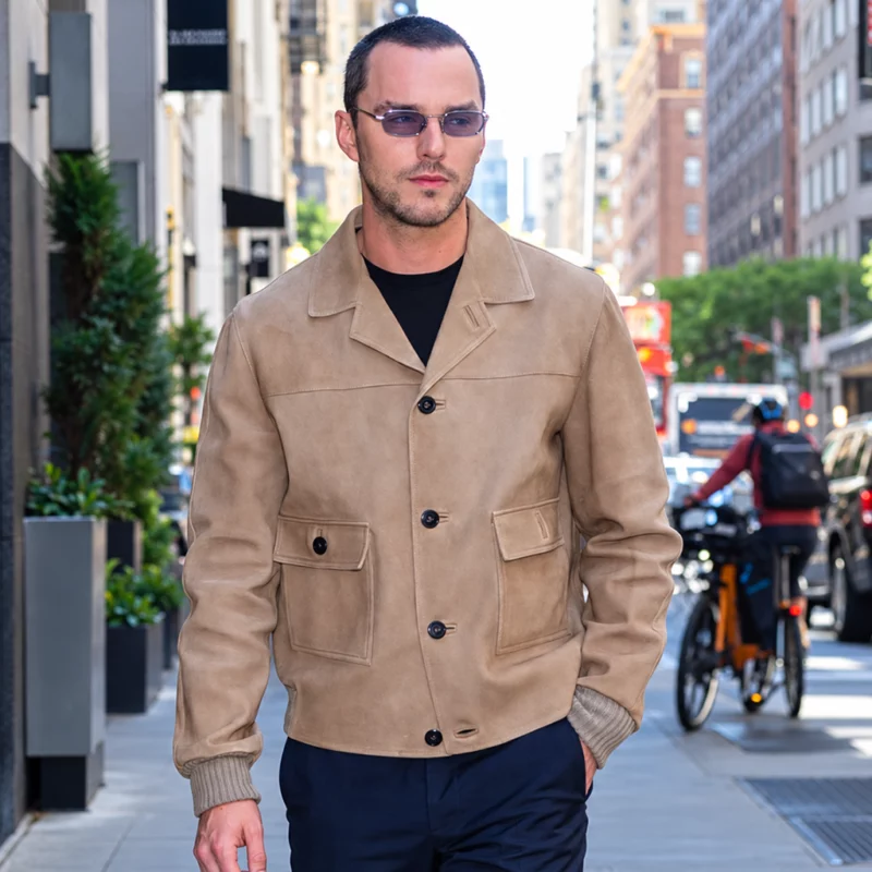 NYC Nicholas Hoult Suede Jacket