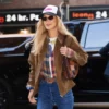 NYC 2026 Bella Hadid Suede Jacket