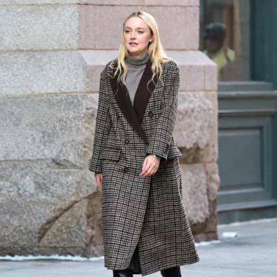 NYC 2026 Dakota Fanning Coat