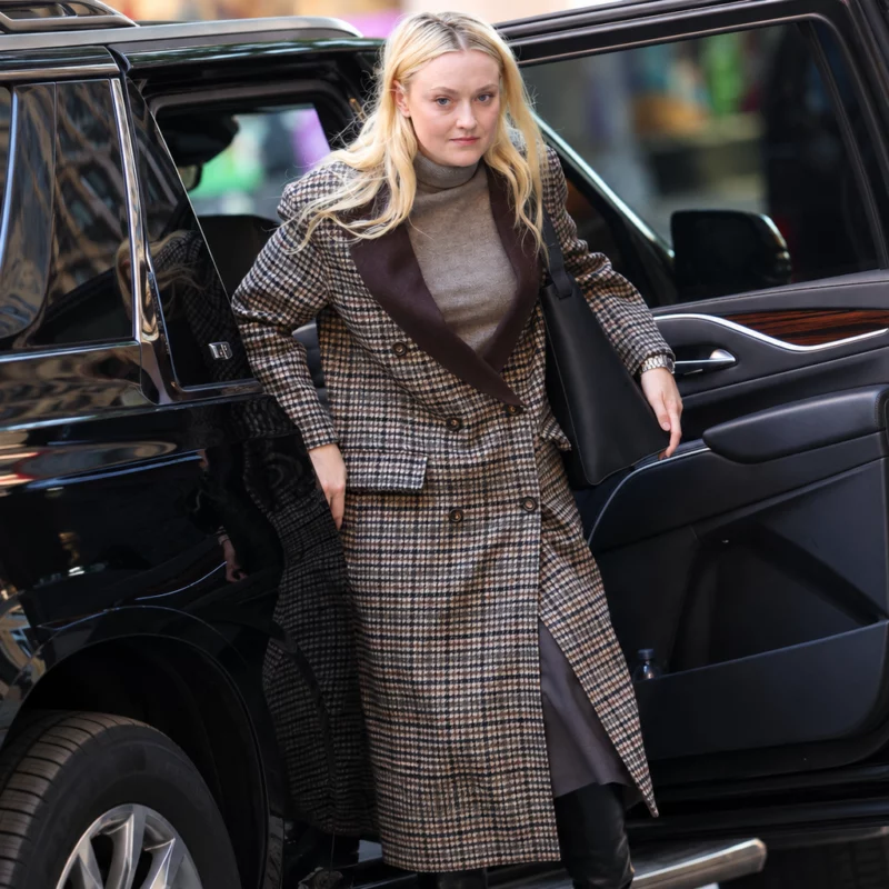NYC 2026 Dakota Fanning Coat