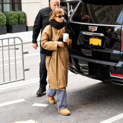 NYC Jennifer Lawrence Tan Brown Coat