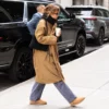 NYC Jennifer Lawrence Tan Brown Coat