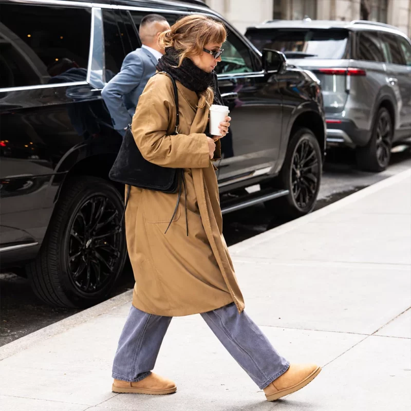 NYC Jennifer Lawrence Tan Brown Coat