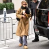 NYC Jennifer Lawrence Tan Brown Coat