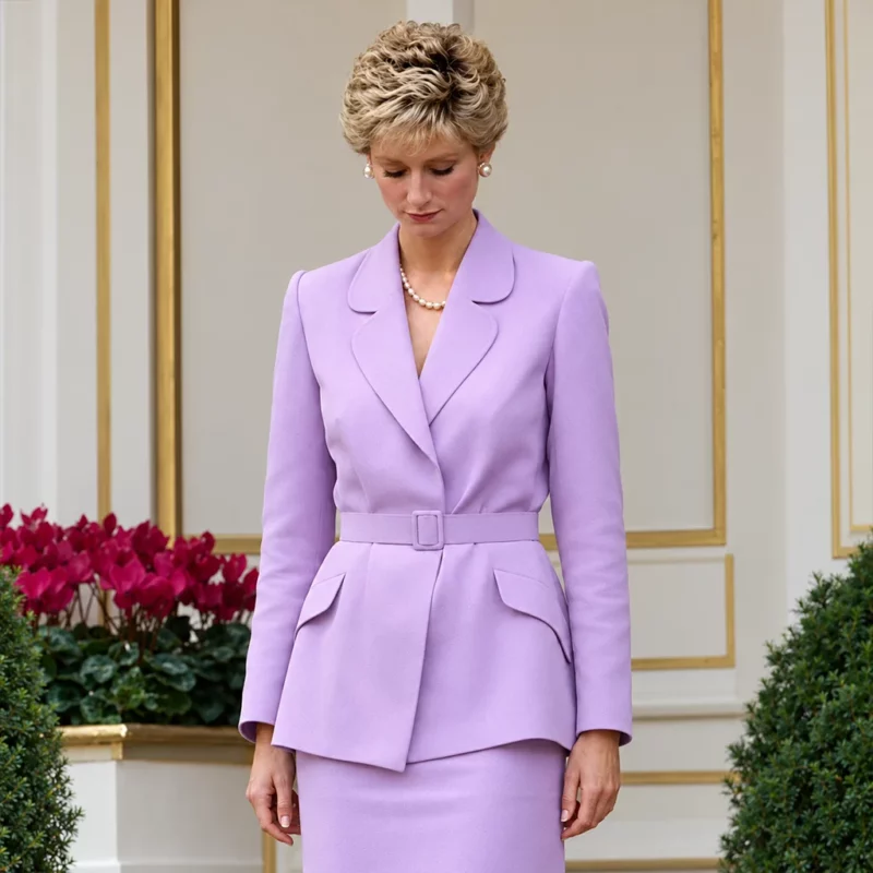 The Crown S5 Princess Diana Purple Coat