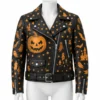 Halloween Pumpkin Biker Jacket