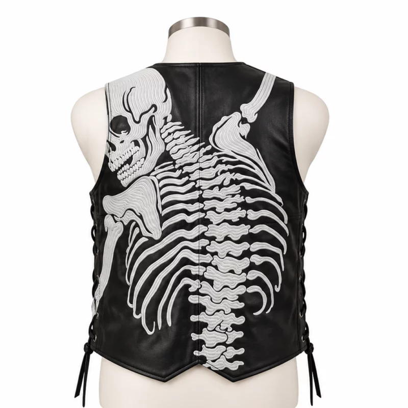 Skeleton Hand Leather Vest