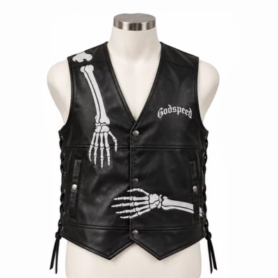 Skeleton Hand Leather Vest