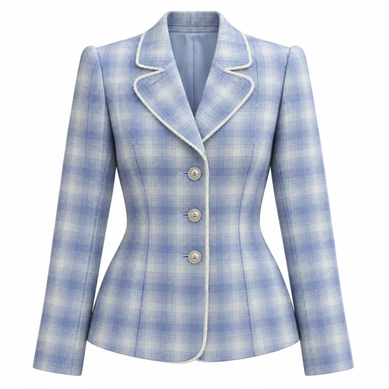 The Crown S5 Princess Diana Plaid Coat