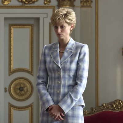 The Crown S5 Princess Diana Plaid Coat