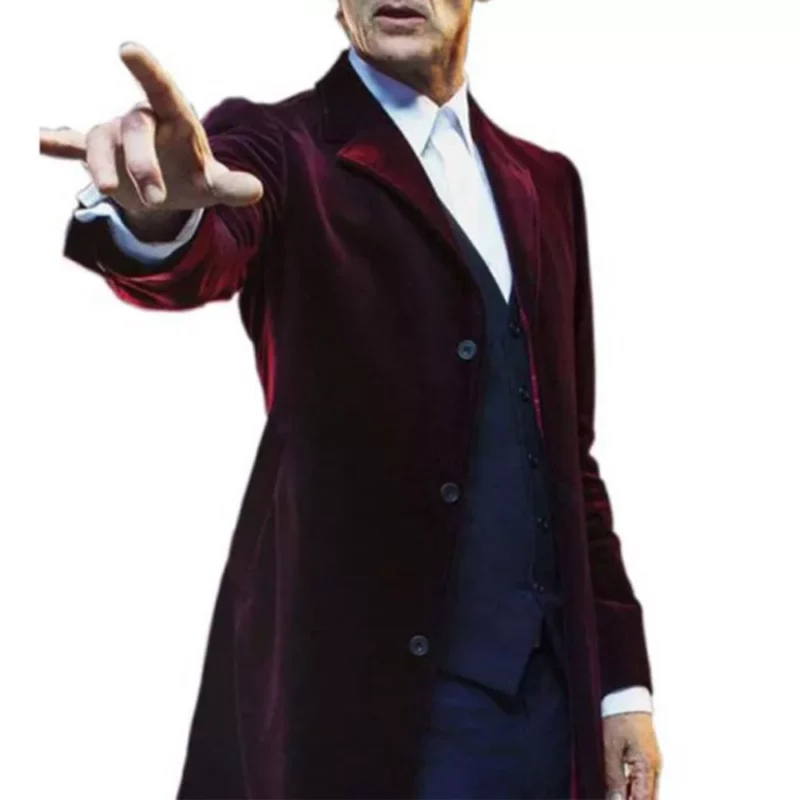 Notch Lapel Velvet Maroon Coat
