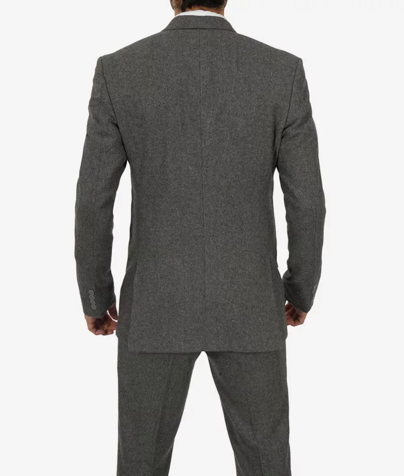 Two Button Gangster Grey 3 Piece Suit