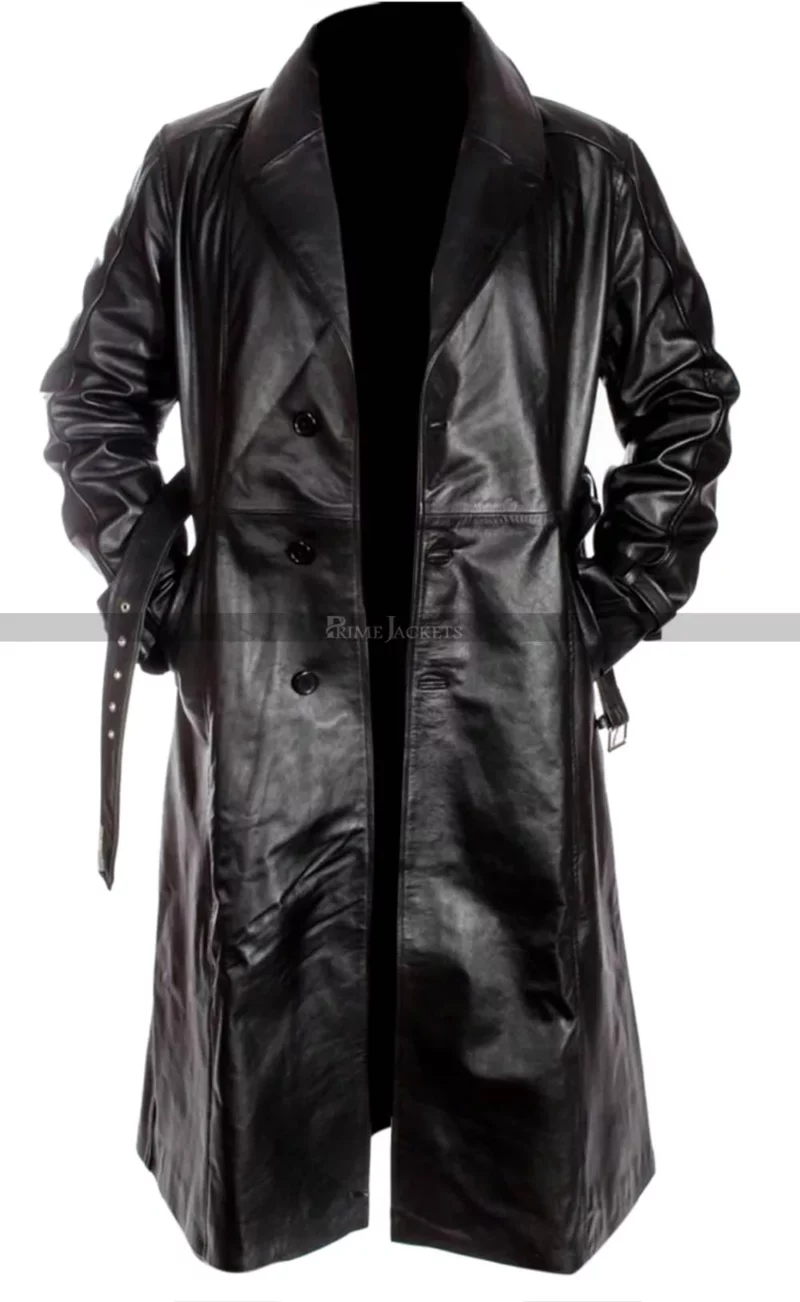 Mickey Rourke Sin City Marv Black Leather Trench Coat
