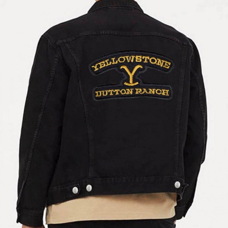 Dutton Ranch Yellowstone Denim Black Jacket