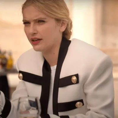 Emily in Paris Season 2 Camille Razat White Coat