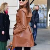 Irina Shayk Leather Trench Coat