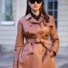 Irina Shayk Leather Trench Coat