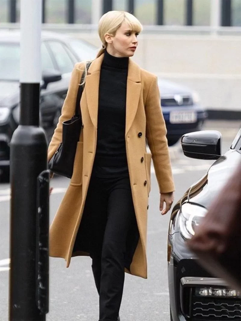Jennifer Lawrence Red Sparrow Movie Brown Trench Coat