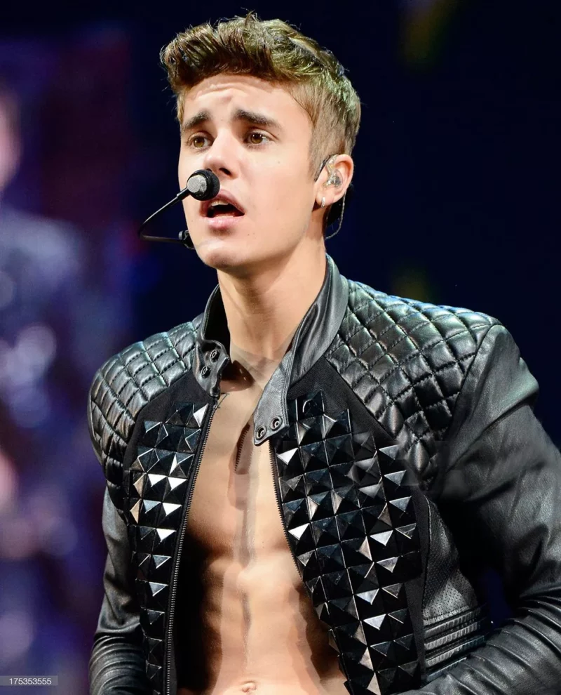 Justin Bieber Black Leather Jacket