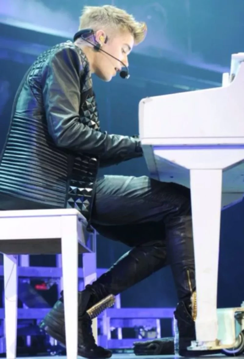 Justin Bieber Black Leather Jacket
