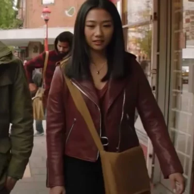 Olivia Liang Kung Fu Red Leather Jacket