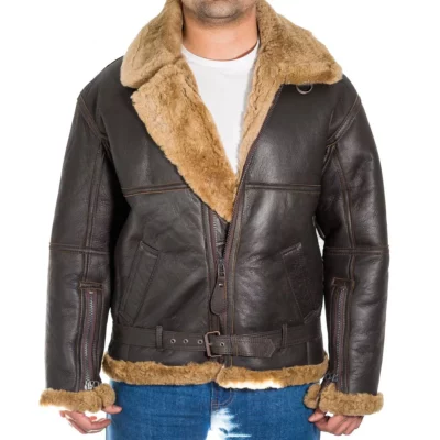 Men's Aviator Sheepskin Leather Jacket