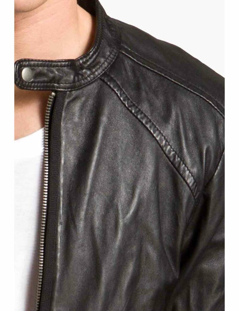 Mens Biker Blackish Brown Jacket