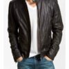 Mens Biker Blackish Brown Jacket
