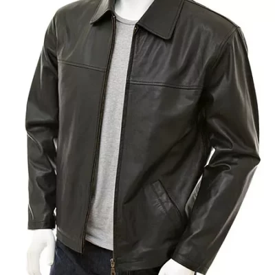 Men's Black Harrington Leather Jacket